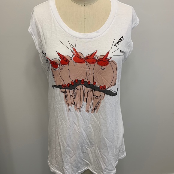 Rebecca Minkoff Tweet Sleeveless Tee - Picture 2 of 10